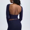 Cali Modal Ruched Mid-Rise Mini Kjolar i True Navy Cali Modal Ruched Mid-Rise Mini Kjolar i True Navy
