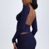 Cali Modal Ruched Mid-Rise Mini Kjolar i True Navy Cali Modal Ruched Mid-Rise Mini Kjolar i True Navy