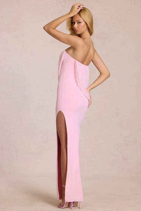 Caliane Bandeau Draped Maxiklänning i Blossom Pink Caliane Bandeau Draped Maxiklänning i Blossom Pink