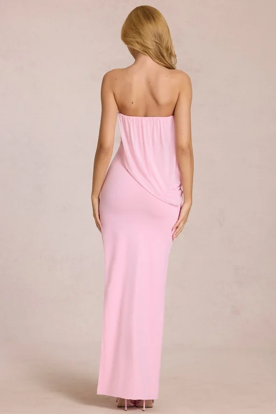Caliane Bandeau Draped Maxiklänning i Blossom Pink Caliane Bandeau Draped Maxiklänning i Blossom Pink