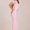 Calisse asymmetrisk draperad maxiklänning i Blossom Pink Calisse asymmetrisk draperad maxiklänning i Blossom Pink