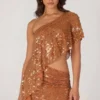 Cassiana Embellished Micro Mini Kjolar i brons Cassiana Embellished Micro Mini Kjolar i brons