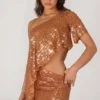 Cassiana Embellished Micro Mini Kjolar i brons Cassiana Embellished Micro Mini Kjolar i brons