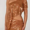 Cassiana Embellished Micro Mini Kjolar i brons Cassiana Embellished Micro Mini Kjolar i brons