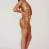 Cassiana Embellished Micro Mini Kjolar i brons Cassiana Embellished Micro Mini Kjolar i brons