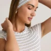 Candy Modal Ribbed Headband i blå och gul rand Candy Modal Ribbed Headband i blå och gul rand