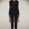 Cassie Embellished Jersey High-Waisted Leggings i svart Cassie Embellished Jersey High-Waisted Leggings i svart
