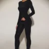 Venia Embellished Crew-Neck Long-Sleeve Top i svart Venia Embellished Crew-Neck Long-Sleeve Top i svart