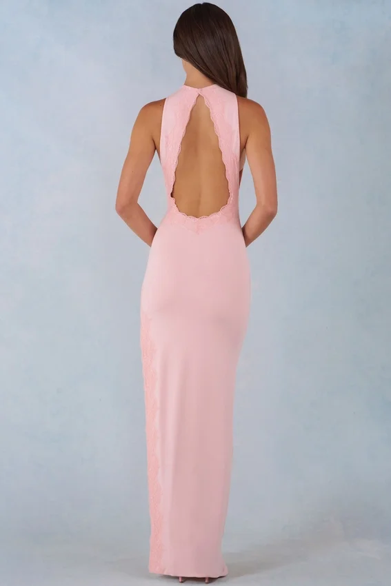 Cataleya Modal halterneck maxiklänning i blushrosa Cataleya Modal halterneck maxiklänning i blushrosa