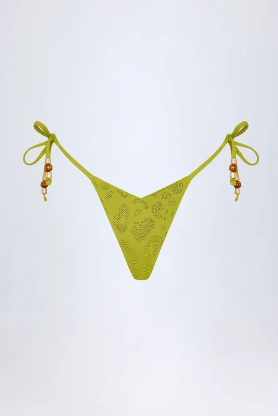 Cebu Charm-Detail stringbikinibyxor i olivgrönt Cebu Charm-Detail stringbikinibyxor i olivgrönt