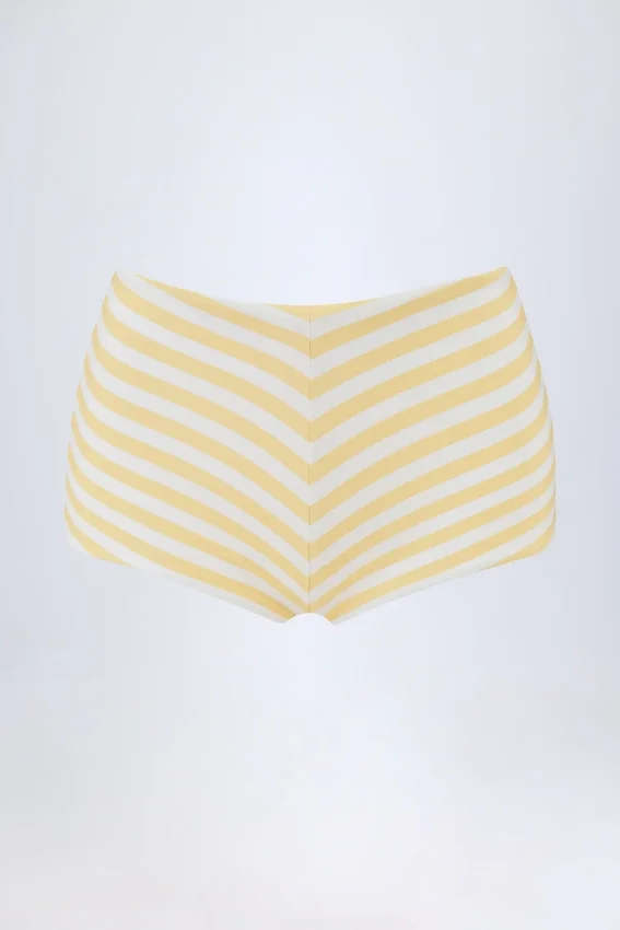Cerreto midhög hotpants i citrongula ränder Cerreto midhög hotpants i citrongula ränder