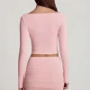 Cali Modal Ruched Mid-Rise Mini Kjol i rosa Cali Modal Ruched Mid-Rise Mini Kjol i rosa