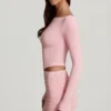 Cali Modal Ruched Mid-Rise Mini Kjol i rosa Cali Modal Ruched Mid-Rise Mini Kjol i rosa