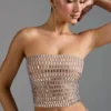 Charnelle Embellished Bandeau Top i Almond Charnelle Embellished Bandeau Top i Almond