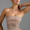 Charnelle Embellished Bandeau Top i Almond Charnelle Embellished Bandeau Top i Almond