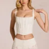 Cherith Lace Soft-Scoop Boned Corset Top i ivory Cherith Lace Soft-Scoop Boned Corset Top i ivory