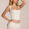 Cherith Lace Soft-Scoop Boned Corset Top i ivory Cherith Lace Soft-Scoop Boned Corset Top i ivory