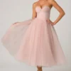 Cindy Tulle Corset Midaxi-klänning i Dusty Rose Cindy Tulle Corset Midaxi-klänning i Dusty Rose