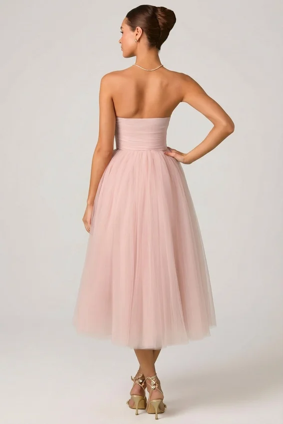 Cindy Tulle Corset Midaxi-klänning i Dusty Rose Cindy Tulle Corset Midaxi-klänning i Dusty Rose