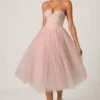 Cindy Tulle Corset Midaxi-klänning i Dusty Rose Cindy Tulle Corset Midaxi-klänning i Dusty Rose