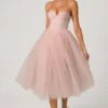 Cindy Tulle Corset Midaxi-klänning i Dusty Rose Cindy Tulle Corset Midaxi-klänning i Dusty Rose