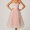 Cindy Tulle Corset Midaxi-klänning i Dusty Rose Cindy Tulle Corset Midaxi-klänning i Dusty Rose