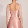 Clemmie långärmad draperad miniklänning i blushrosa Clemmie långärmad draperad miniklänning i blushrosa