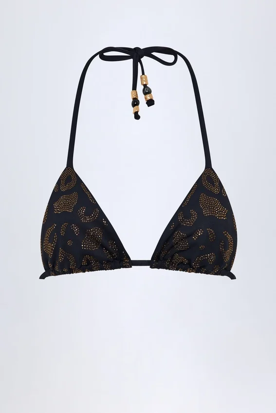 Comoros Charm-Detail Triangel-bikinitopp i svart Comoros Charm-Detail Triangel-bikinitopp i svart