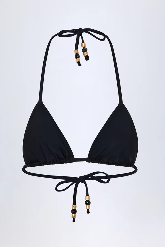 Comoros Charm-Detail Triangel-bikinitopp i svart Comoros Charm-Detail Triangel-bikinitopp i svart