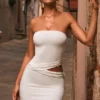 Damia Cut-Out Bandeau-miniklänning i vitt Damia Cut-Out Bandeau-miniklänning i vitt