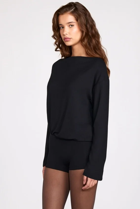 Dara Modal långärmad rygglös jumpsuit i svart Dara Modal långärmad rygglös jumpsuit i svart