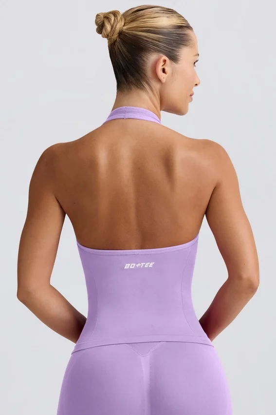 Define Luxe halterneck-linne i lila Define Luxe halterneck-linne i lila