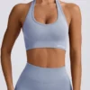 Define Luxe halterneck-sport-BH i blågrå Define Luxe halterneck-sport-BH i blågrå