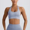 Define Luxe halterneck-sport-BH i blågrå Define Luxe halterneck-sport-BH i blågrå