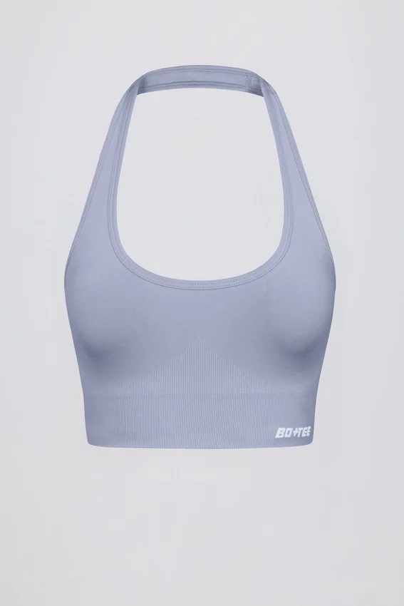 Define Luxe halterneck-sport-BH i blågrå Define Luxe halterneck-sport-BH i blågrå