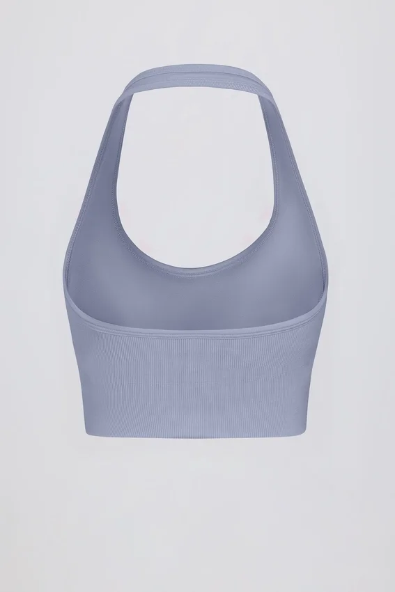 Define Luxe halterneck-sport-BH i blågrå Define Luxe halterneck-sport-BH i blågrå