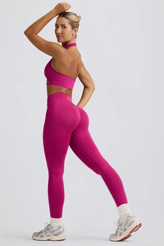 Define Luxe högmidjade leggings i Berry Define Luxe högmidjade leggings i Berry