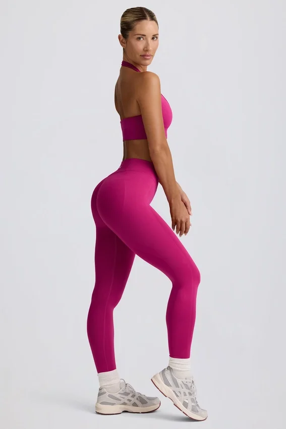 Define Luxe högmidjade leggings i Berry Define Luxe högmidjade leggings i Berry