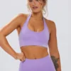 Define Luxe sport-BH med halterneck i lila Define Luxe sport-BH med halterneck i lila
