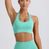 Define Luxe sport-BH med halterneck i mint Define Luxe sport-BH med halterneck i mint