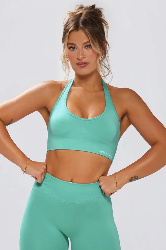 Define Luxe sport-BH med halterneck i mint Define Luxe sport-BH med halterneck i mint