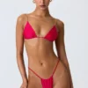 Delray Ruched Thong Bikinibyxor i hallonrosa Delray Ruched Thong Bikinibyxor i hallonrosa