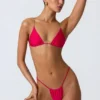 Delray Ruched Thong Bikinibyxor i hallonrosa Delray Ruched Thong Bikinibyxor i hallonrosa