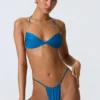 Delray Ruched Thong Bikinibyxor i Ocean Blue Delray Ruched Thong Bikinibyxor i Ocean Blue