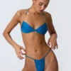 Delray Ruched Thong Bikinibyxor i Ocean Blue Delray Ruched Thong Bikinibyxor i Ocean Blue
