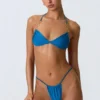 Delray Ruched Thong Bikinibyxor i Ocean Blue Delray Ruched Thong Bikinibyxor i Ocean Blue