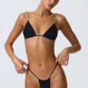Delray Ruched Thong Bikinibyxor i svart Delray Ruched Thong Bikinibyxor i svart