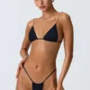 Delray Ruched Thong Bikinibyxor i svart Delray Ruched Thong Bikinibyxor i svart