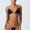 Delray Ruched Thong Bikinibyxor i svart Delray Ruched Thong Bikinibyxor i svart