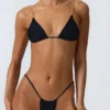 Delray Ruched Thong Bikinibyxor i svart Delray Ruched Thong Bikinibyxor i svart